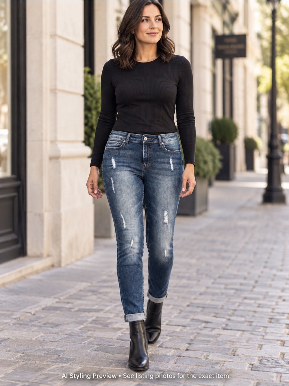 Jacqueline de Yong Flora Skinny Jeans W31 Blue Distressed Stretch Denim